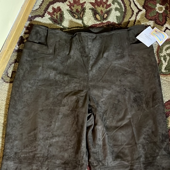 LIZ CLAIBORNE Women Size 22W Brown Suede Look Pant Side-Zip Stretch Luxe $85 NEW - Picture 13 of 16